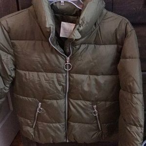 NWT Olive Puffer Jacket